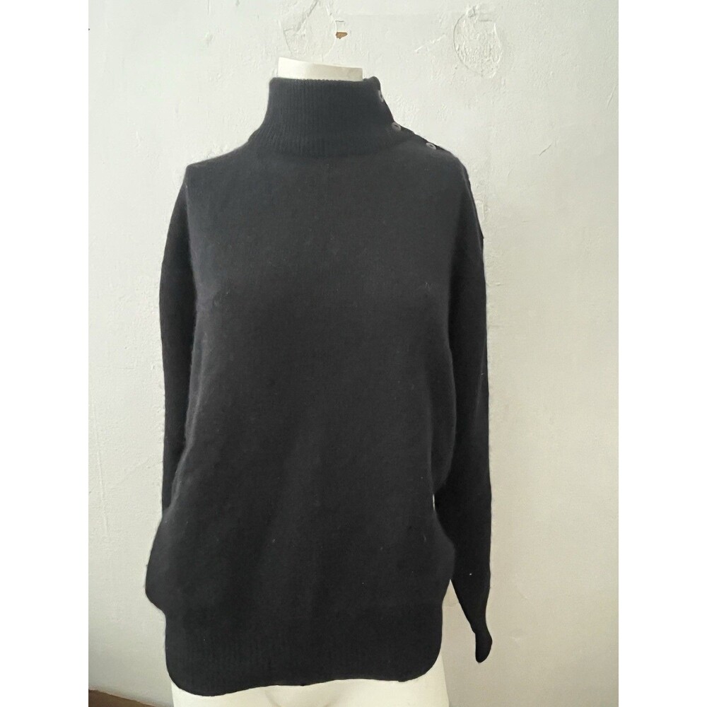 Vtg 80s Lambswool Turtleneck Sweater M Minimalist Classic Academic Preppy Work